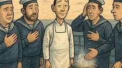 Banc: Pe un vas militar, bucătar chinez...