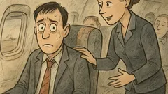 Banc: Stewardesa întreabă: Ați mai zburat?