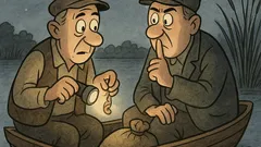 Banc: Ion și Vasile pescuiesc noaptea...