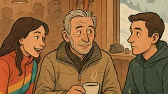 Banc: Un schior bătrân intră-n after-ski