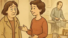 Banc: Două femei stau de vorbă...