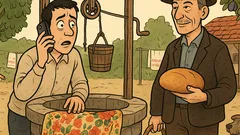 Banc: Tată, soacra-mea a căzut în fântână...