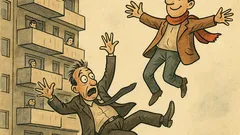 Banc: Pesimistul cade de la etajul 10…