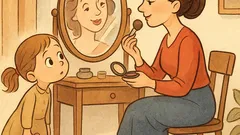 Banc: Alinuța vede mătușa machiindu-se